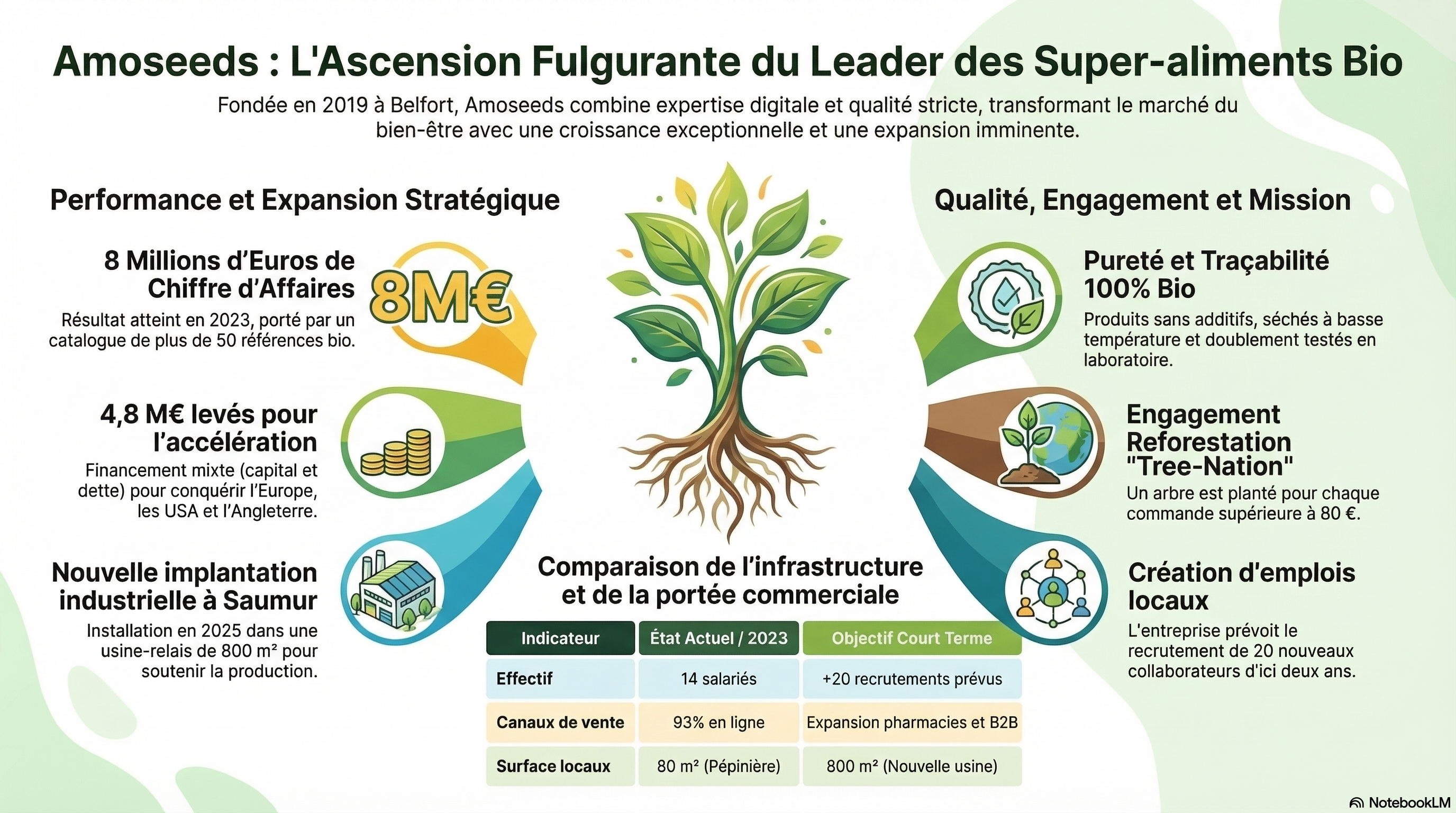 Infographie Amoseeds croissance superaliments bio chiffres clés